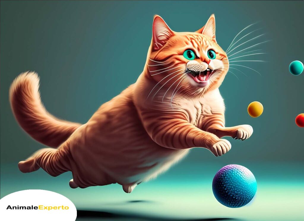 cat playfully releasing energy and reducing stress through active play and exercise